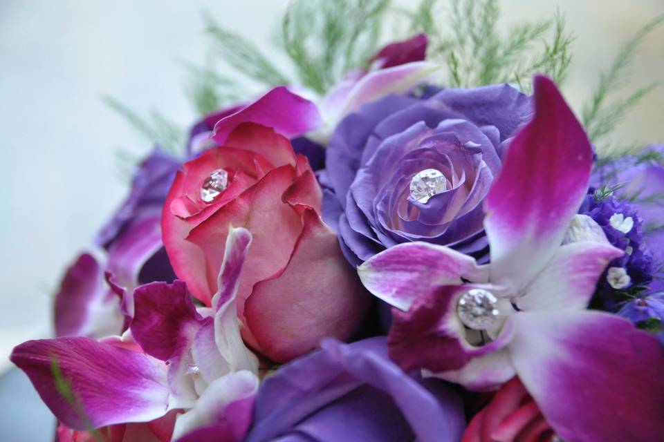 Purple and pink flower bouquet