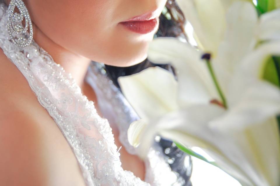 Bride with flower bouquet