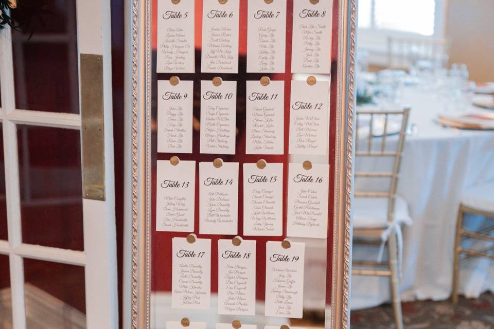 H.O. Rose Room Seating Chart