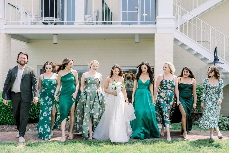 Bridal Party on Veranda