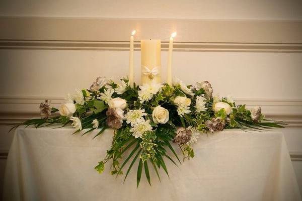 Floral and candle centerpiece