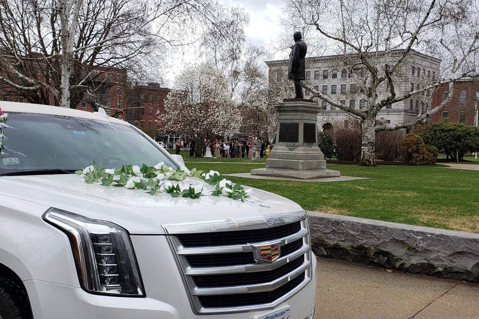 Cadillac limo for wedding