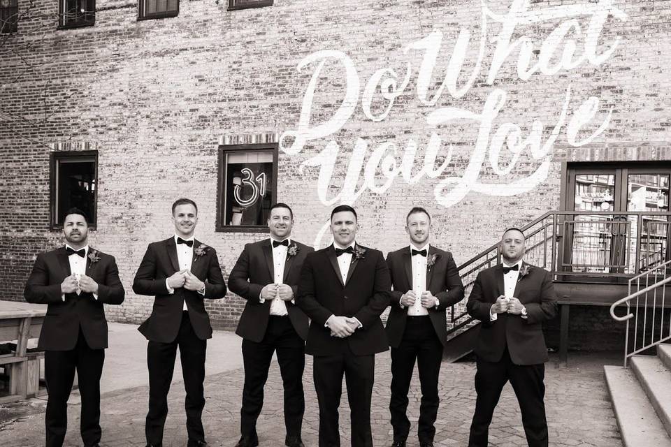 The groom with his groomsmen