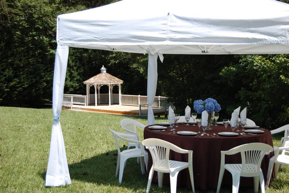 Outdoor wedding reception