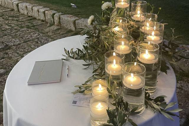 Candlelit Guest Book Table wit