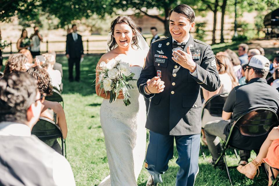 Happy couple after first kiss