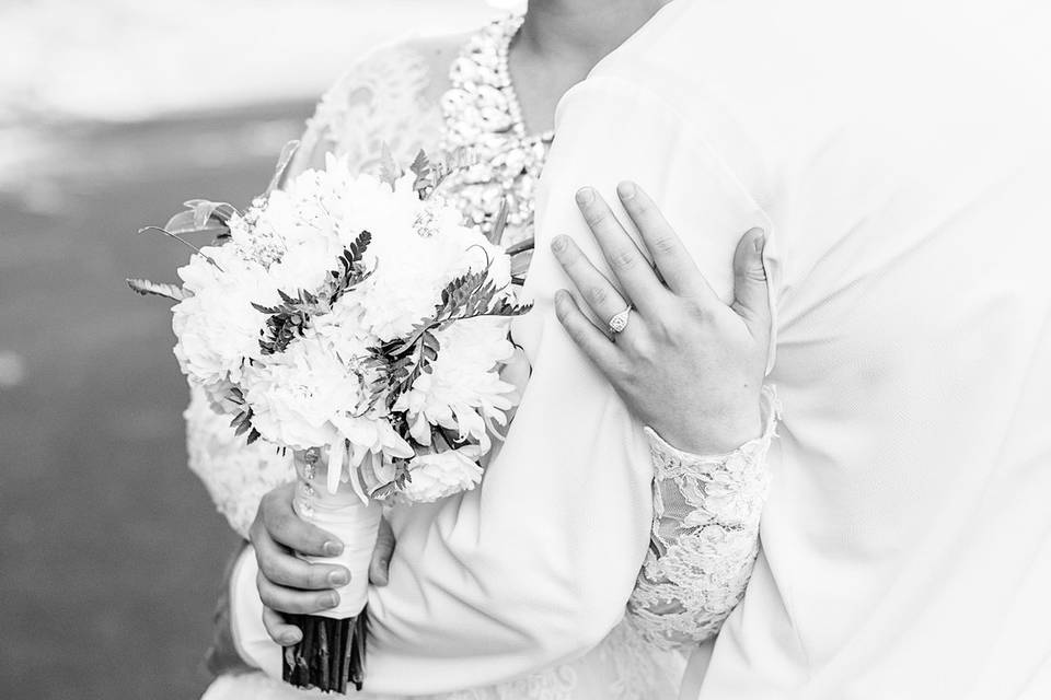 Wedding black and white image