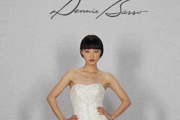 Dennis Basso 1132
Strapless beaded mermaid gown in organza