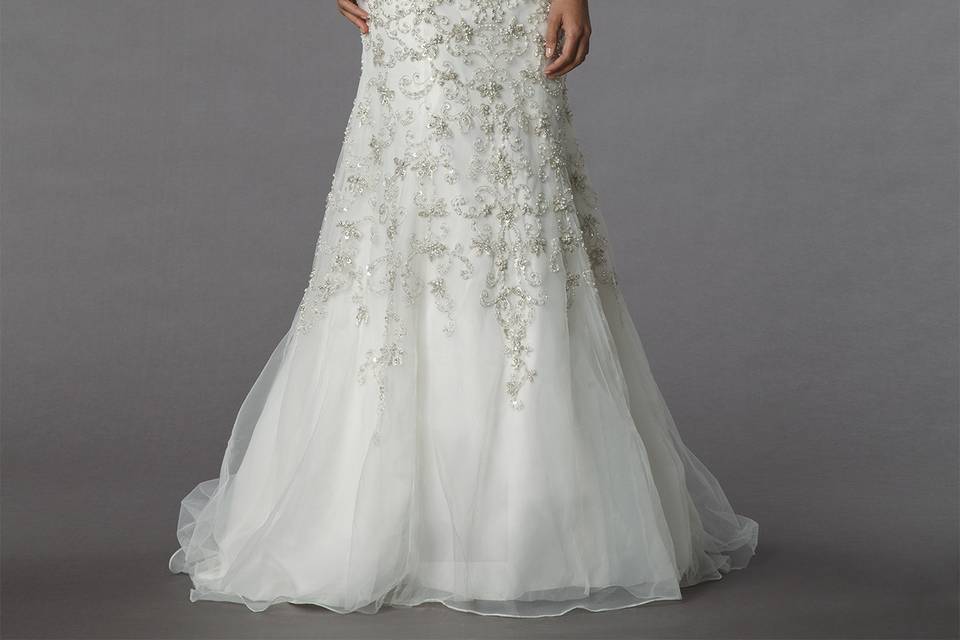 Sophia Moncelli	Style	13004	<br>	Off White, illusion beaded sheath