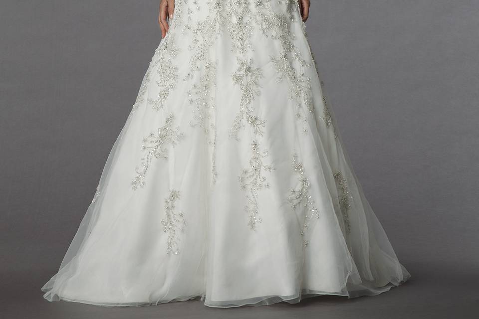 Sophia Moncelli	Style	13006	<br>	Off White, illusion beaded A-line