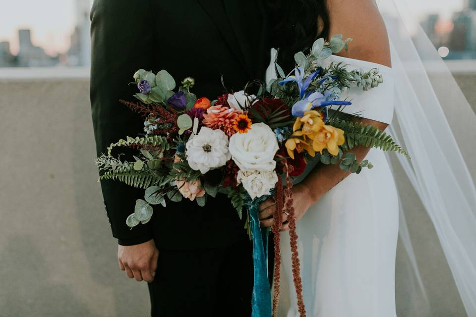 Industrial wedding flowers