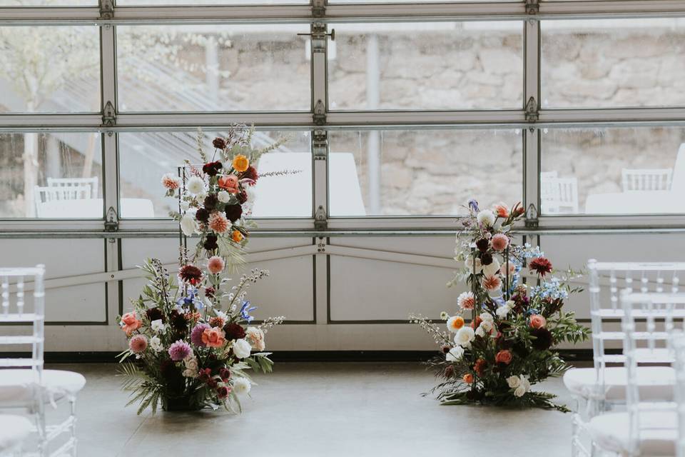 Industrial wedding flowers