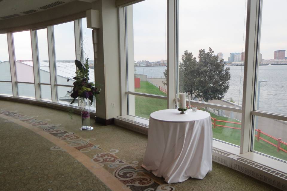 The view in at the Hyatt Harboside Ceremony area.