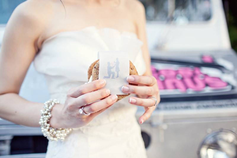 Our ice cream truck is a fun backdrop for wedding photos!