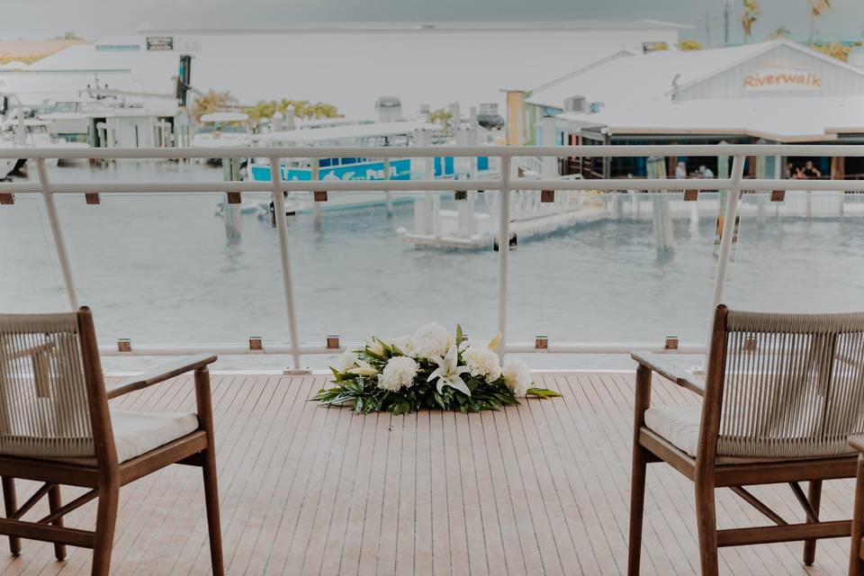 Ceremony on back deck