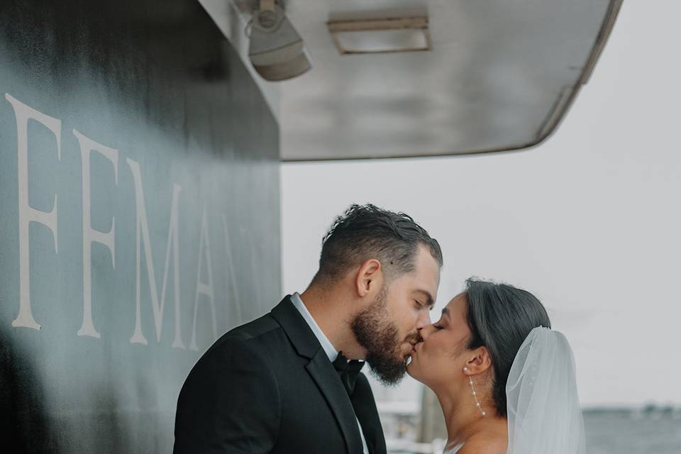 Couple at back of boat