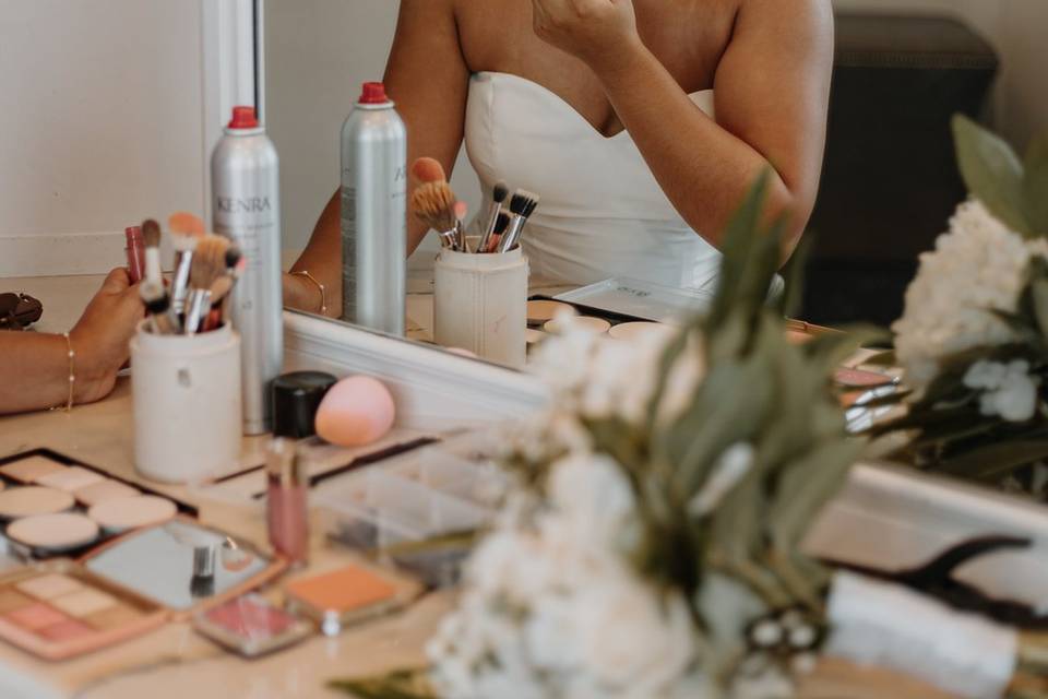 Bride in bridal suite