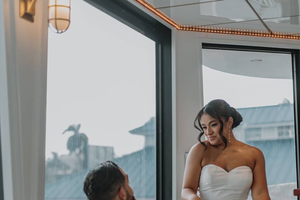 Couple on stairs