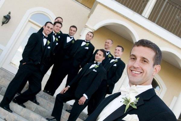 The groom with his groomsmen