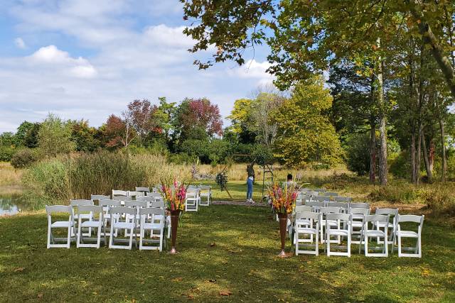Pond Wedding Ceremony site