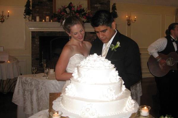 Wedding cake cutting