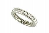 Diamond eternity band in platinum with alternating baguettes and round diamonds