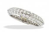 Double row, round brilliant cut diamonds in our platinum eternity band