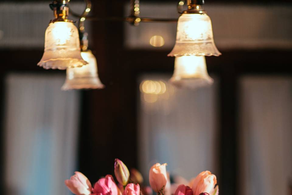 Pink and red centerpiece