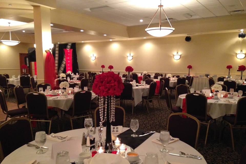 Table setup with centerpiece