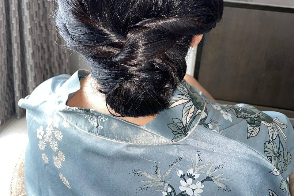 Clean polished updo