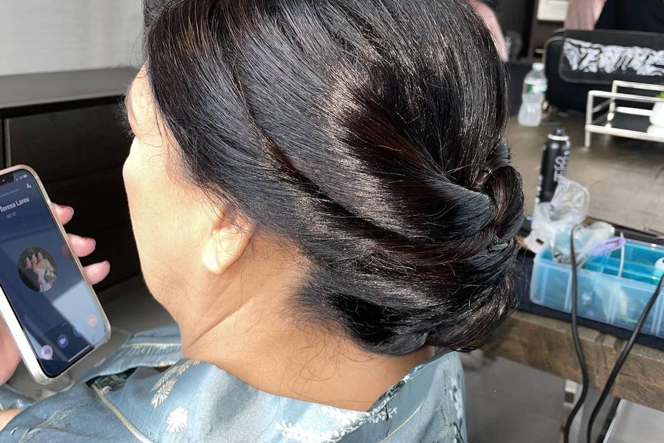 Clean polished updo