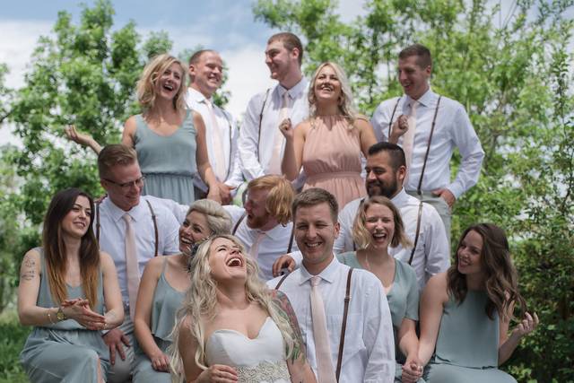 Wedding party on a truck!