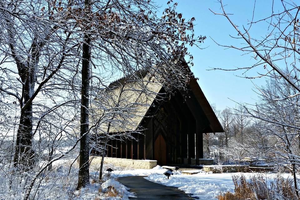 Chapel in snow