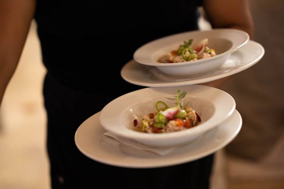 Plated service for wedding guests