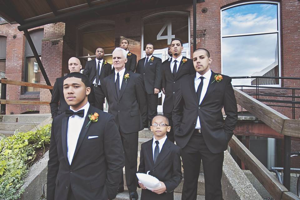 Groom and groomsmen - Love & Perry