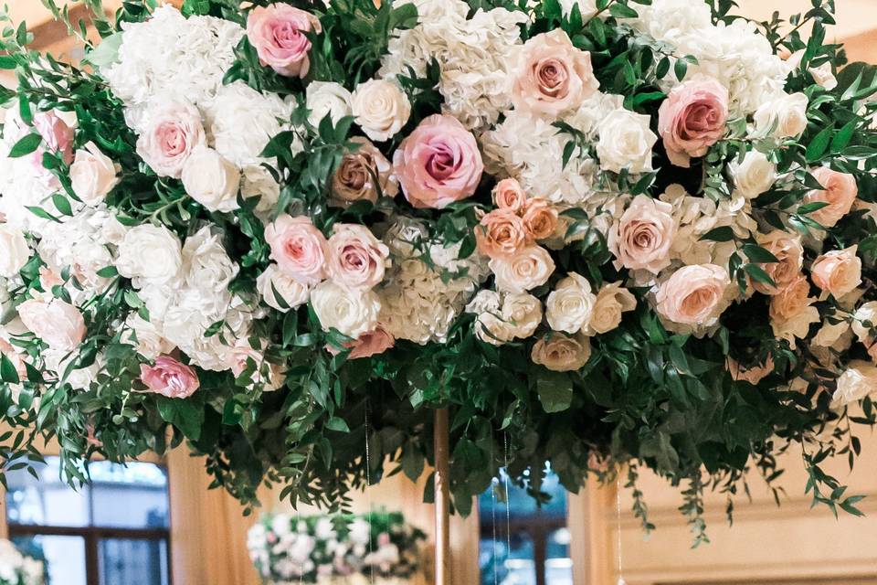 Tall and lush centerpiece