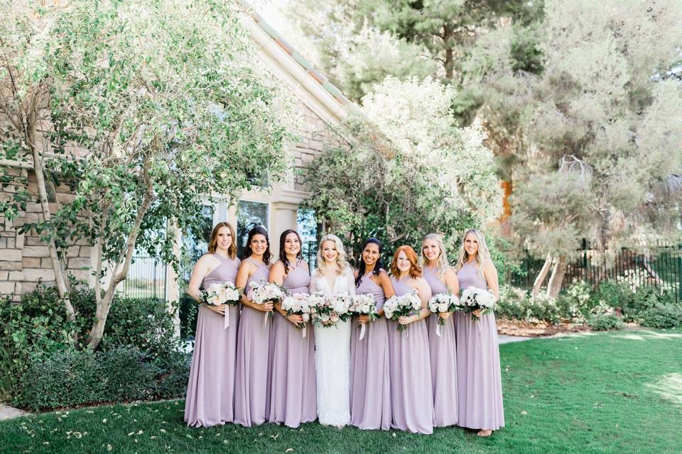 Bride and bridesmaids