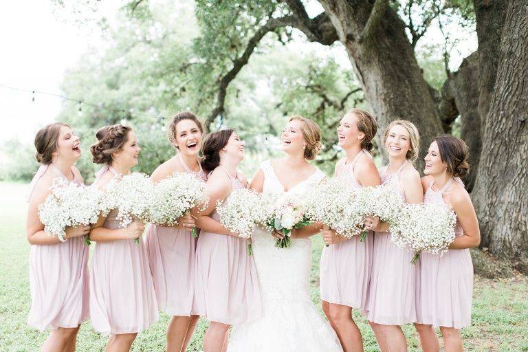 Bride and her bridesmaids