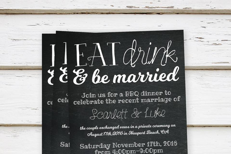 Sample chalkboard invitation