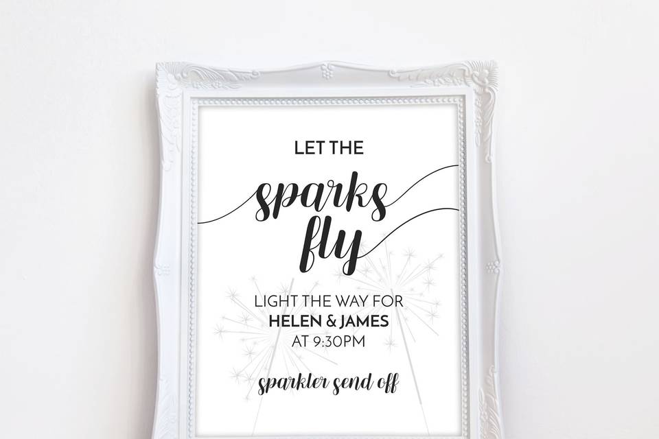 Sample white frame with bold text