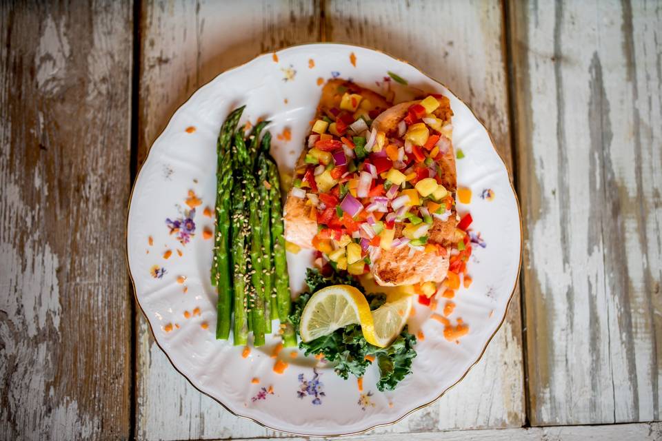 Plated meal for guests