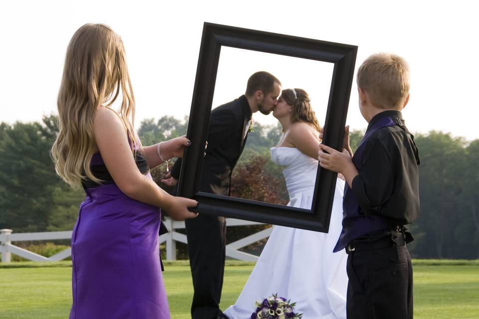 Creative wedding portrait