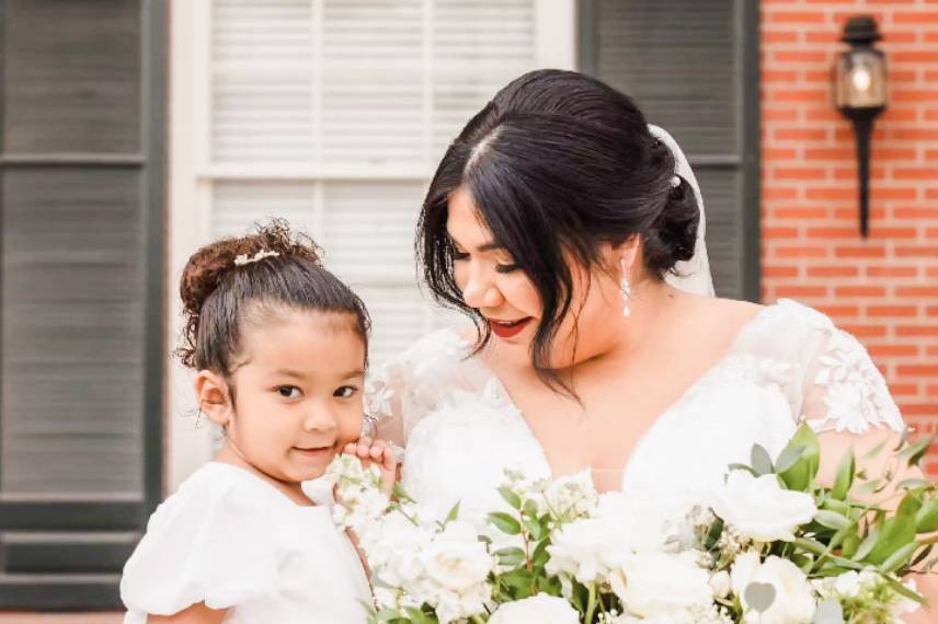 Bride and her Flower Girl