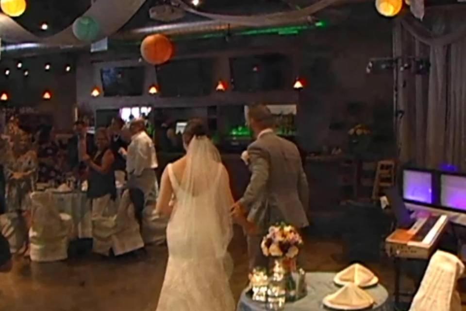 Sharing their first dance