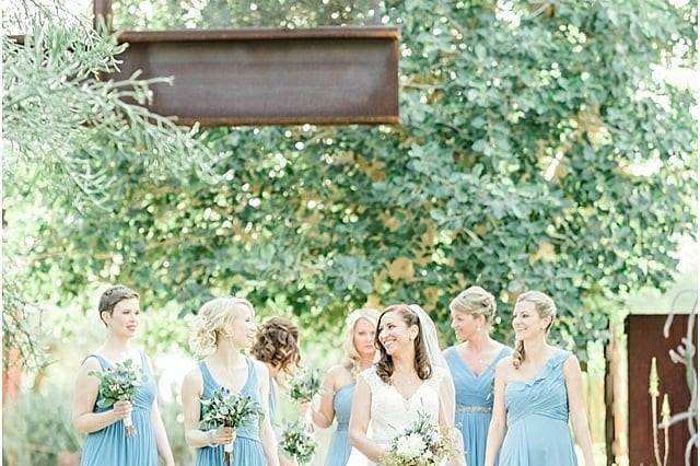 Bride with bridesmaids