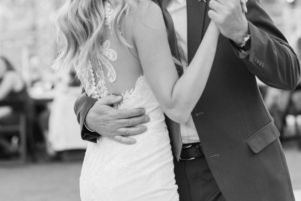 Father and bride dancing