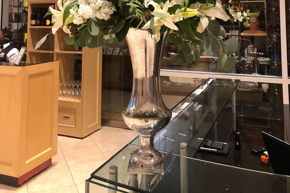Tall vase arrangement