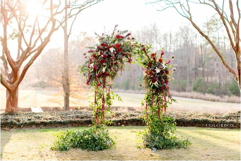 Arbor filled with florals