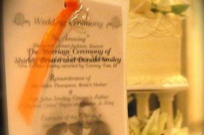 Donald and Shirley's wedding program