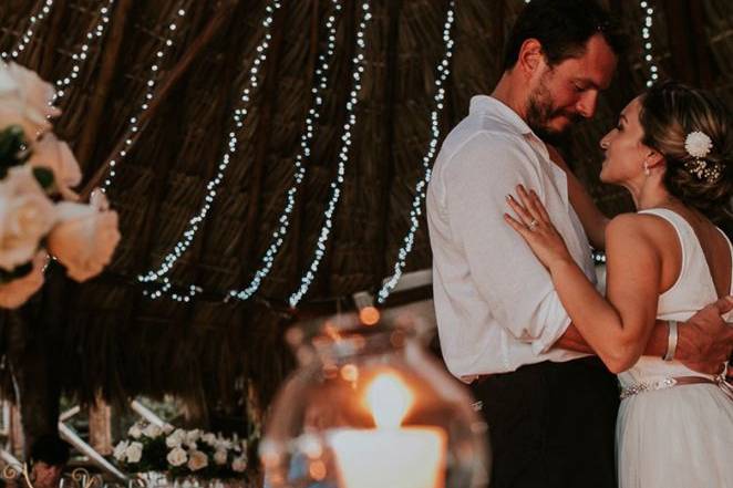 Newlyweds dance the evening away